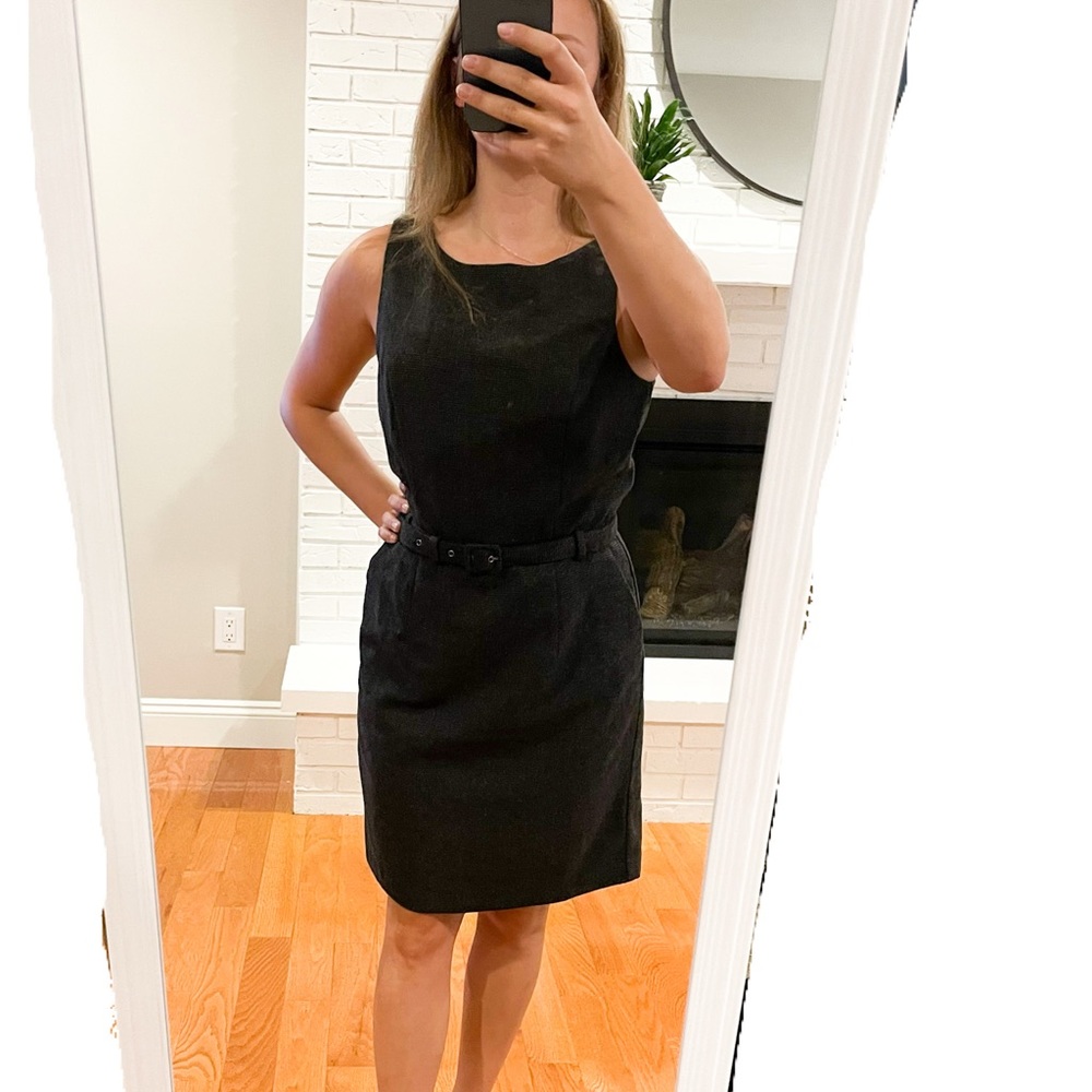 Banana Republic Dark Gray Textured Dress with Belt - size 8